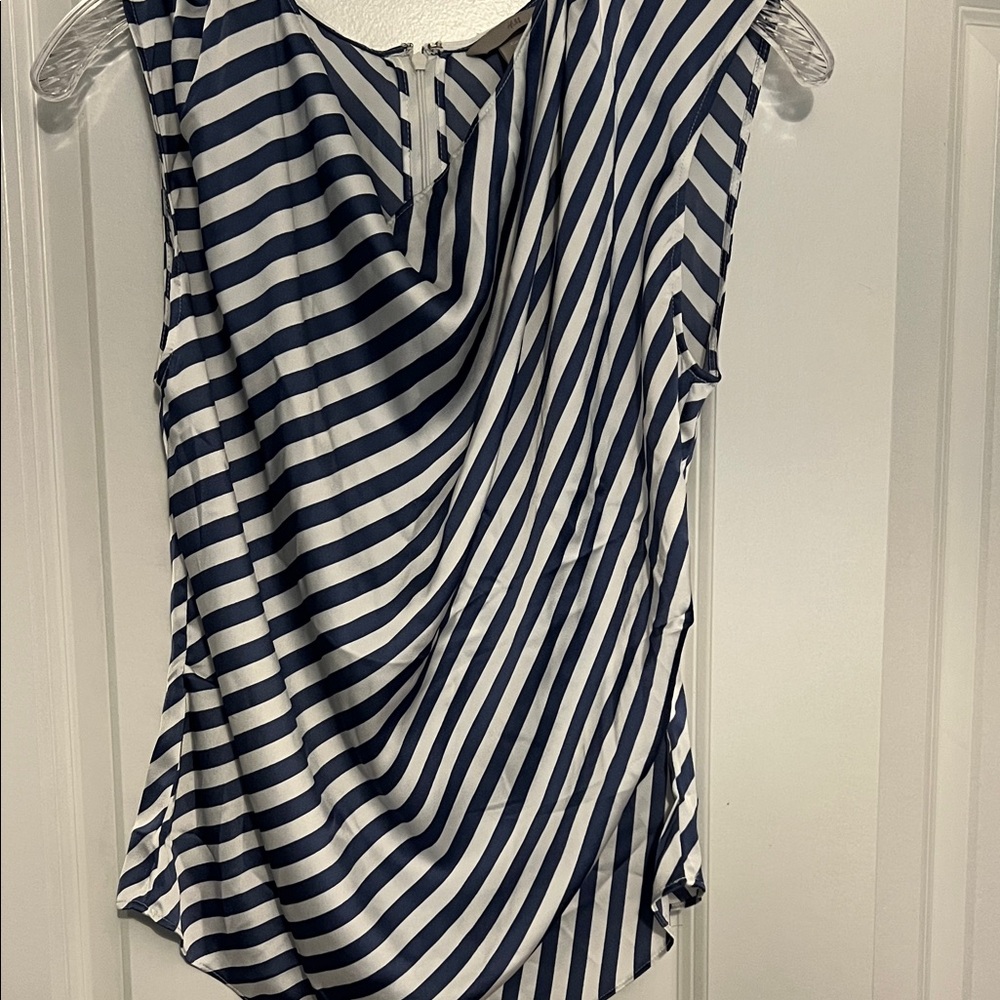 H&M Navy and White Striped Blouse